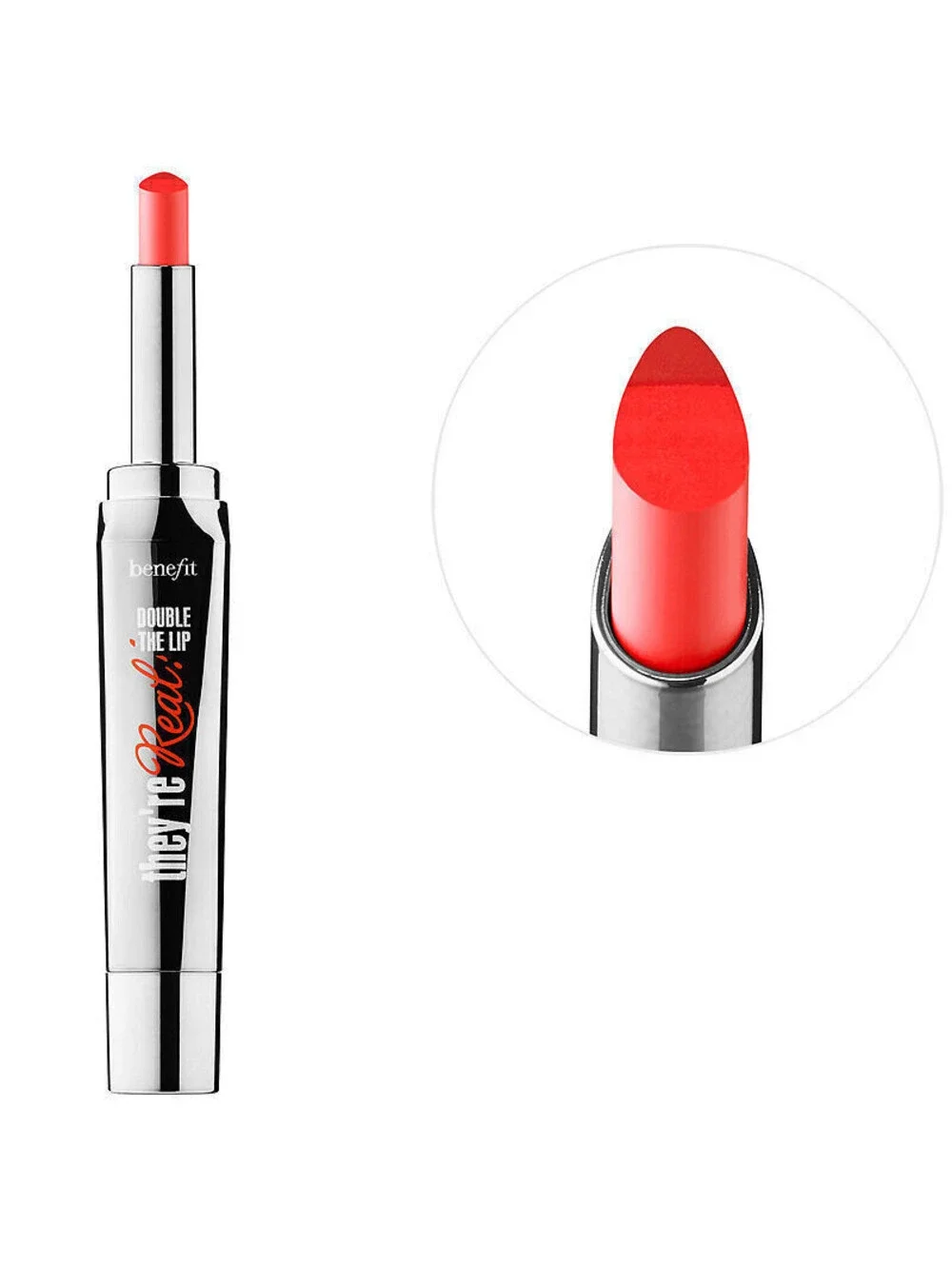 2 x Benefit They're Real Double the Lip Lipstick & Liner FLAME GAME Full Size